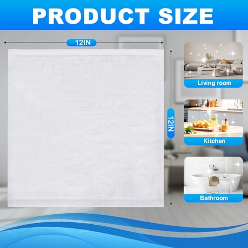 100% Cotton Washcloths 12x12 Inch, 6 Pack