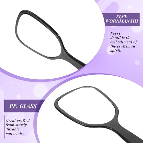 2-Pack Handheld Mirror with Handle 18x8cm Travel Vanity Mirror
