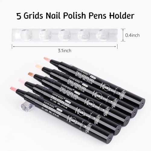 Love Easy 6-Piece HEMA-Free Gel Nail Polish Pen Set with Top Coat