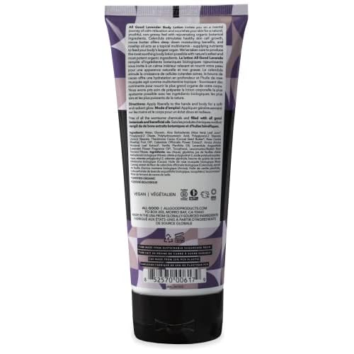 All Good Hand & Body Lotion - Moisturizing Organic Lotion, Essential Oils, Calendula, Cocoa Butter, Coconut & Rose Hip Oil, Non GMO, Vegan (Lavender)(3-Pack)