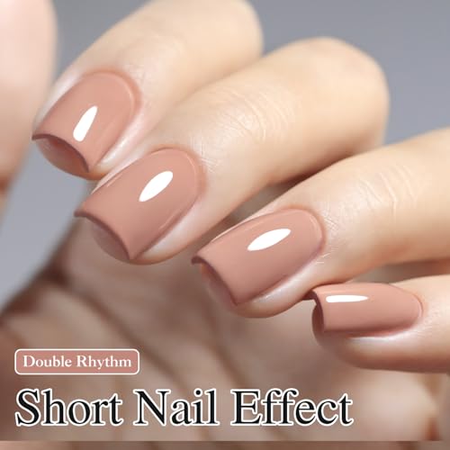 Double Rhythm Warm Nude Gel Polish 15ML – Same Color, Soak Off Nail Art Manicure