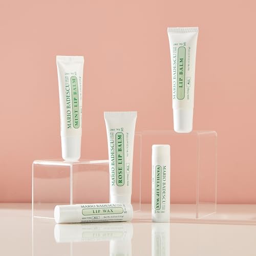 Mario Badescu Lip Balm for Dry Cracked Lips, Trio Pack Includes Mint, Rose, and Original Lip Moisturizer, Ultra-Nourishing Lip Care for Soft, Smooth and Supple Lips, 3 Count