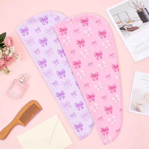 Microfiber Hair Towel Wrap 2-Pack Quick Dry Turban for Kids