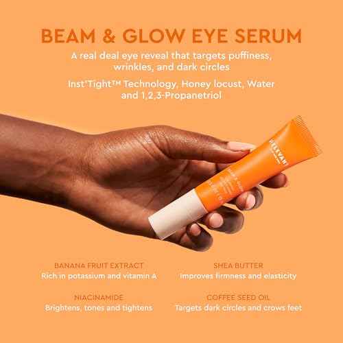 Relevant Beam and Glow Eye Serum - Hydrating Serum for All Skin Types - Vegan Skincare with Shea Butter and Niacinamide - Gluten Free - 0.5 oz