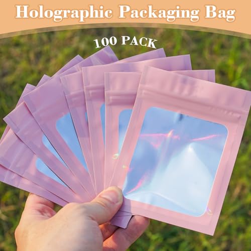 Complete Press-On Nail Packaging Set with Holographic Bags & Display Cards