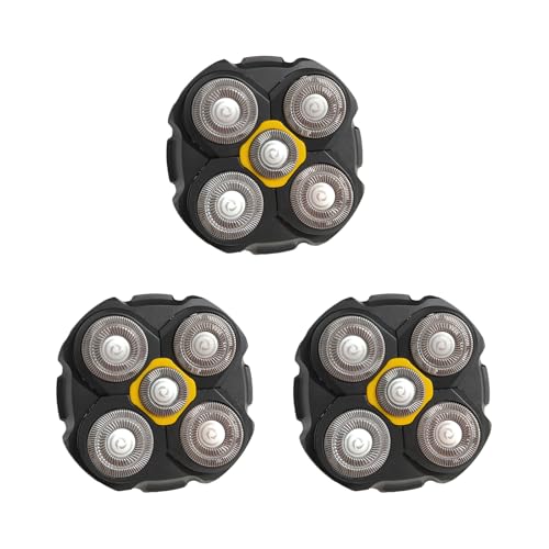 Replacement Heads Compatible with Microtouch Titanium Electric Head Shaver, Titanium Razor Replacement Blades for Micro Touch Head Shaver, Hypoallergenic Hair Clippers Blades for Bald Men - 3 Pcs