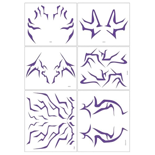 Movie Purple Temporary Tattoos Dance Cosplay Halloween Cosplay Tattoos Stickers Prop Accessories, Water Transfer(6 PCS)