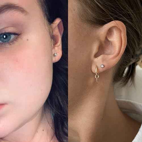 QWALIT Gold Ear Piercing Kit Gold Ear Piercing Gun Kit Disposable Self Piercing Earring Gun with Earring Piercing Kits at Home