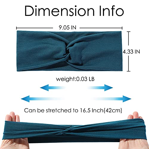 Boho Headbands for Women Non-Slip Wide Elastic Hair Bands for Sports & Daily Wear