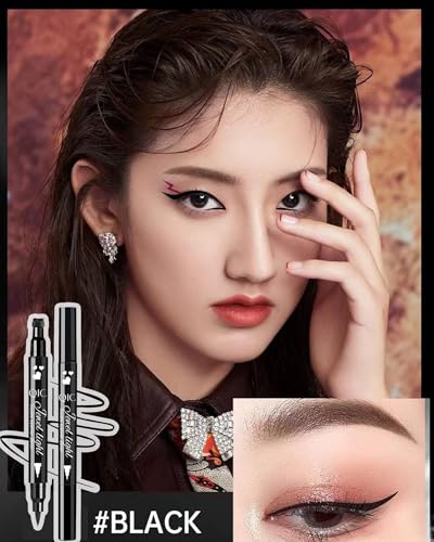 Dual-Ended Heart Stamp Eyeliner - Waterproof Liquid Liner 2Pc