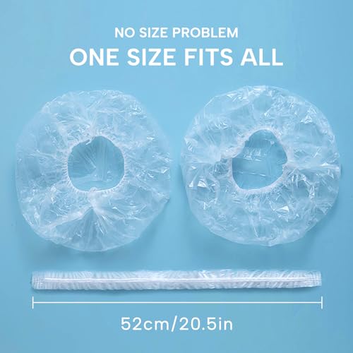Disposable Shower Caps for Women - Clear Waterproof 32 Count - Thick Plastic, Travel & Hotel Use