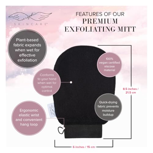 Premium Exfoliating Gloves for Body Care - 2pc Vegan Mitts