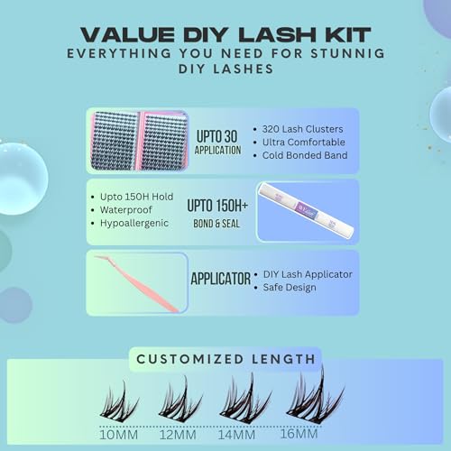 Anime Lash Clusters Kit - 320 Pcs CC Curve Wispy Eyelash Extensions