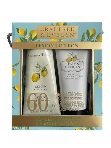 Crabtree & Evelyn Lemon Citron Hand Therapy Cream & Scrub Set, 3.5 oz