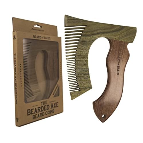 THE BEARDED AXE BEARD COMB | Woodsman | Green Sandalwood/Golden Sandalwood | Artisan Crafted