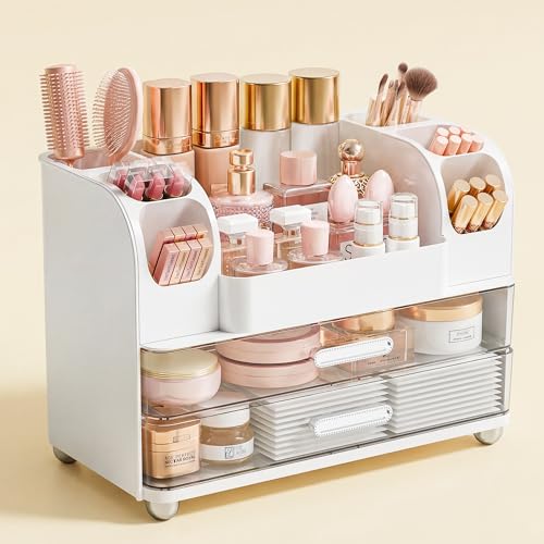 Large Makeup Organizer with Drawers - Vanity Storage Solution