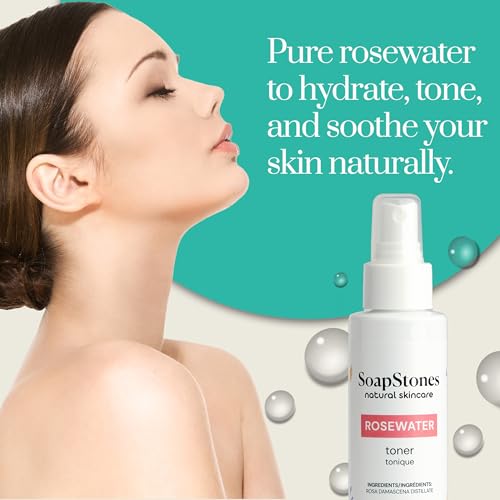 Soapstones Rosewater Toner - 120ml, Alcohol-Free, Suitable for All Skin Types - Rose Water Facial Toner for Daily Use
