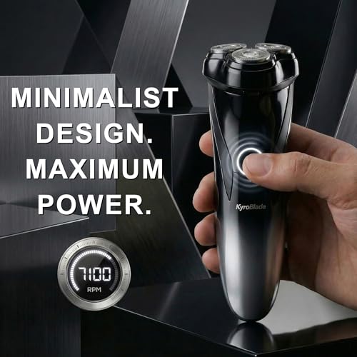 Kyroblade Electric Shaver for Men, 150-Min Runtime, 3D Rotary Razor