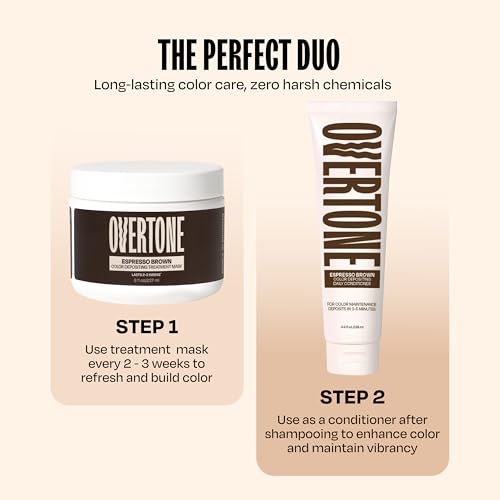 oVertone Espresso Brown Color Depositing Hair Mask, 8 oz