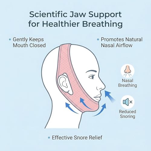 Rhostry Breathable Pink Adjustable Anti Snoring Chin Strap for Sleep - Pack of 1