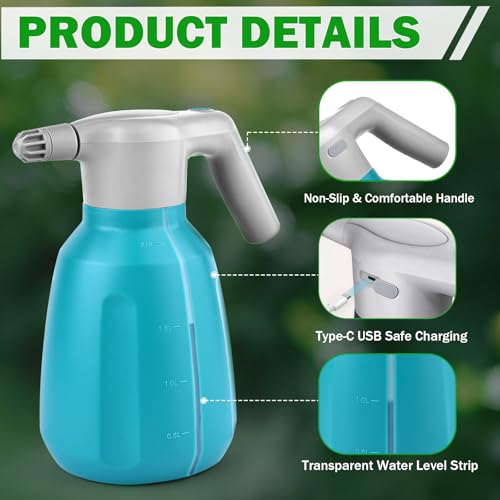 Blue Electric Spray Bottle 1/2 Gallon Plant Mister with Adjustable Nozzle