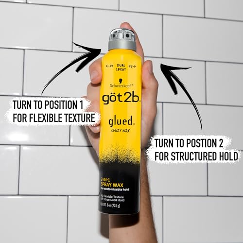Got2b Glued Spray Wax with 2-in-1 Dual Spray Nozzle, 8 oz