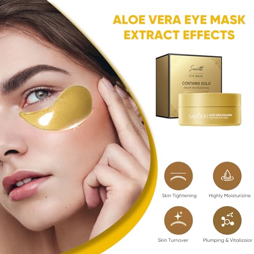 Aero Zen 24K Gold Under Eye Patches-120 Pcs,Eye Mask Pure Gold Anti-Aging Collagen Hyaluronic Acid Under Eye Mask for Dark Circles, Puffiness & Wrinkles Refresh Your Skin（Gold）