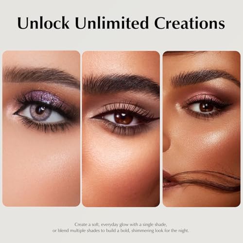 Green Eyeshadow Palette, Mini Shimmer Eye Shadow for Older Women, High Pigmented Pressed Powder Glitter Neutral Eyeshadow Palette, Long Lasting Single Monochrome Eye Highlighter Makeup