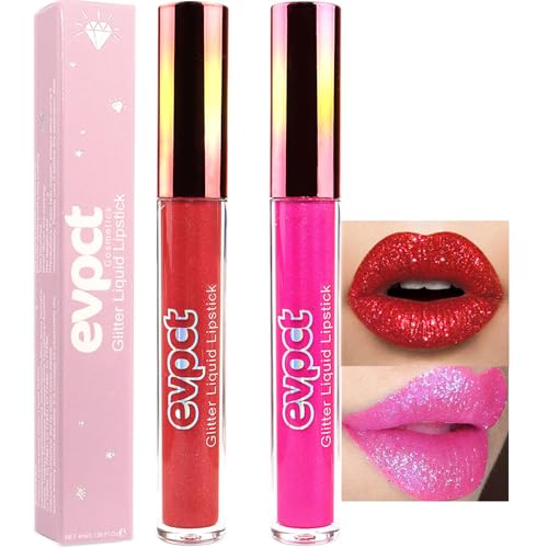 12-Color Glitter Liquid Lipstick Set - Long Lasting & Waterproof