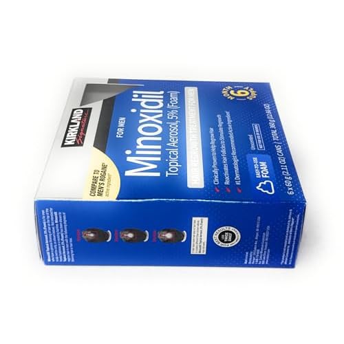 Kirkland Signature Hair Regrowth Treatment Minoxidil Foam for Men, 2.11 oz, 6 Count (6 Month Supply)