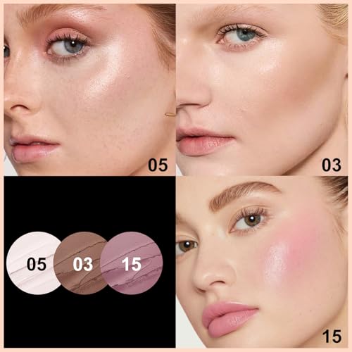 FOCALLURE 3Pcs Cream Contour Highlighter Blush Stick Set Fair 03+05+15