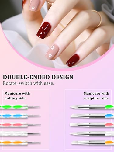 YOOVR Nail Art Design Tools Set with Nail Stand & Brushes