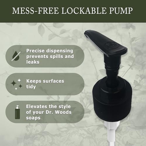 Dr. Woods Soap Dispenser Pumps - Liquid Soap Pump Replacement, Fits 16 and 32 Oz Dr. Woods Bottles (Pack of 2)
