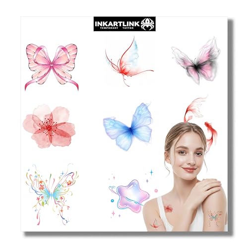 Waterproof Temporary Tattoos for Women – 8 Sheets Colorful Body Art