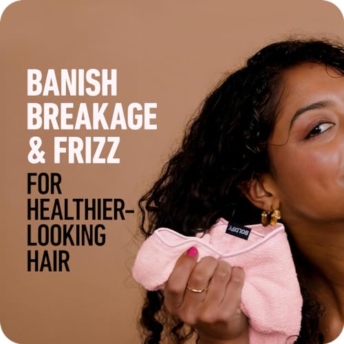 Boldify Pink Microfiber Hair Towel Wrap for Women - Quick Dry & Gentle on Curly Hair