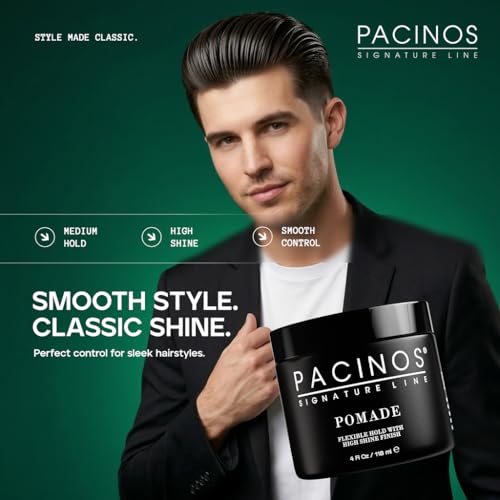 Pacinos Pomade Flexible Hold High Shine 4oz