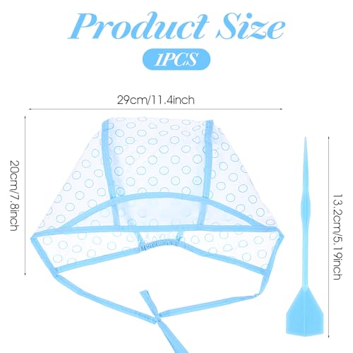 Blue Hair Highlighting Cap Kit with Crochet Hook for DIY & Salon Coloring