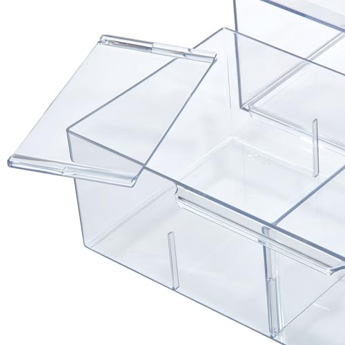 iDesign The Sarah Tanno Collection Plastic Cosmetic Drawer Organizer, Clear/White Large