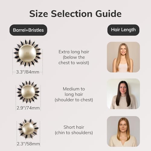 Nano Ceramic Ionic Round Brush 1.7" for Blow Drying & Styling