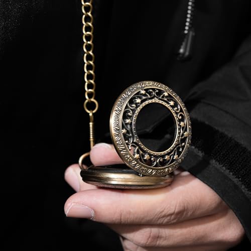 Scrying Mirror, Natural Obsidian Mirror for Divination, Witchcraft, Meditation, Witch Gifts for Women Secret Garden Bronze