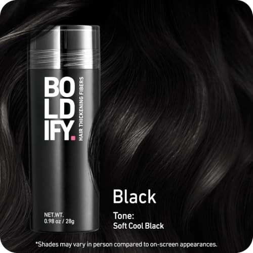 Boldify Hair Fibers for Thinning Hair - Black, 28g, Vegan & Water-Resistant