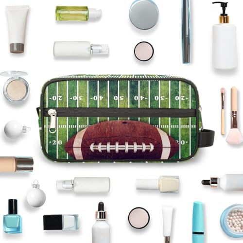 Kids Travel Toiletry Bag for Boys, Waterproof Hanging Dopp Kit Football Sports Wash Bag with Large Capacity for Travel, Sports, Shower