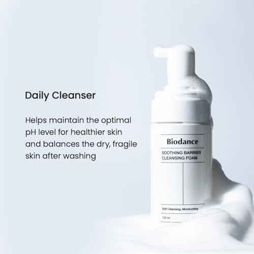 BIODANCE Soothing Barrier Cleansing Foam, Micro Bubble Foam, Gentle & Mild Face Cleanser | 4.06 fl.oz, 120ml