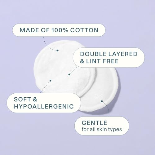 Cliganic Cotton Rounds for Face - Makeup Remover Pads, 200 Count (2 Packs of 100)