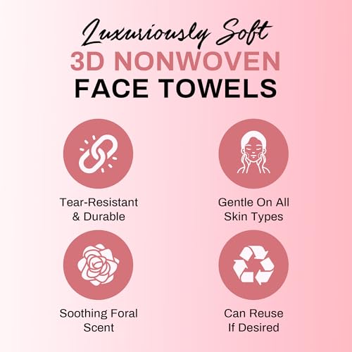 ReLux Medical Grade Disposable 3D Nonwoven Face Towels ? Soft & Thick, Dual Surfaces for Sensitive Skin, Super Clean, Floral Scent ? Ultra-Large 13¡± x 10¡± ? 50 Towels/Box