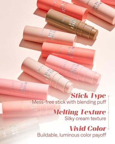 THESAEM Perfect Glam Stick Blush CR01 Apricot Milk Peach