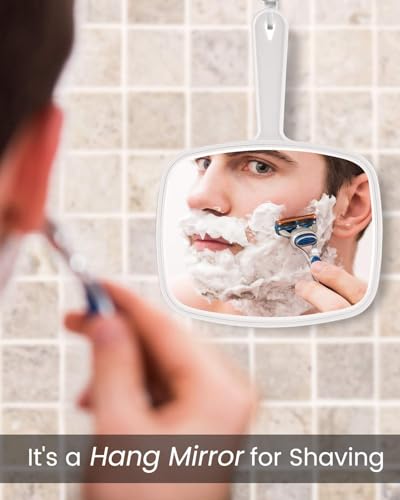 Gladmart 10.3 x 7.4 Inch Hand Mirror Set with Handle - Black & White, 2 Pack
