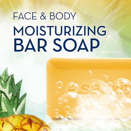 Asepxia Bar Soap, Non-Abrasive Exfoliating Facial Cleanser with Natural Pineapple Enzyme & Agave Extract, Pore Purifying & Brightening Face Wash for Oily Skin, 4 oz. - 5 Pack