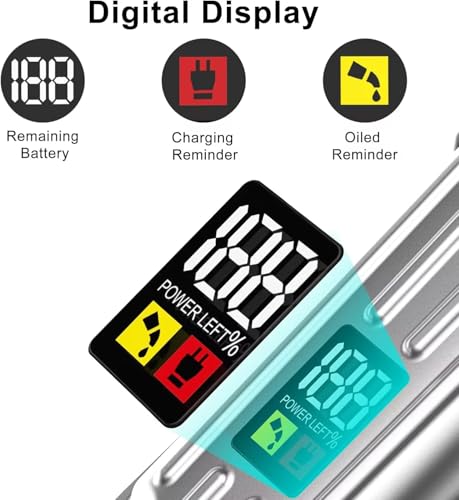 SURKER Silver Cordless Hair Clippers for Men, Rechargeable Professional Trimmer with LED Display