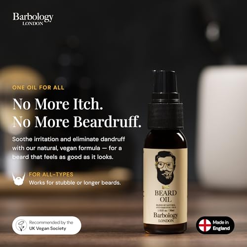 Vegan Multi-Purpose Beard Oil for Eliminating Dandruff and Impurities in Hair, 1.02 oz